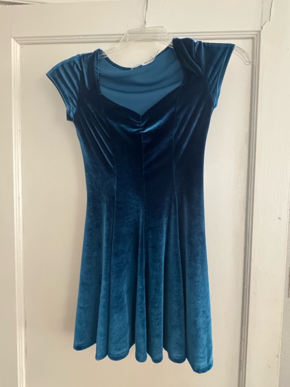 Kimchi Blue Teal Velvet Mini Dress